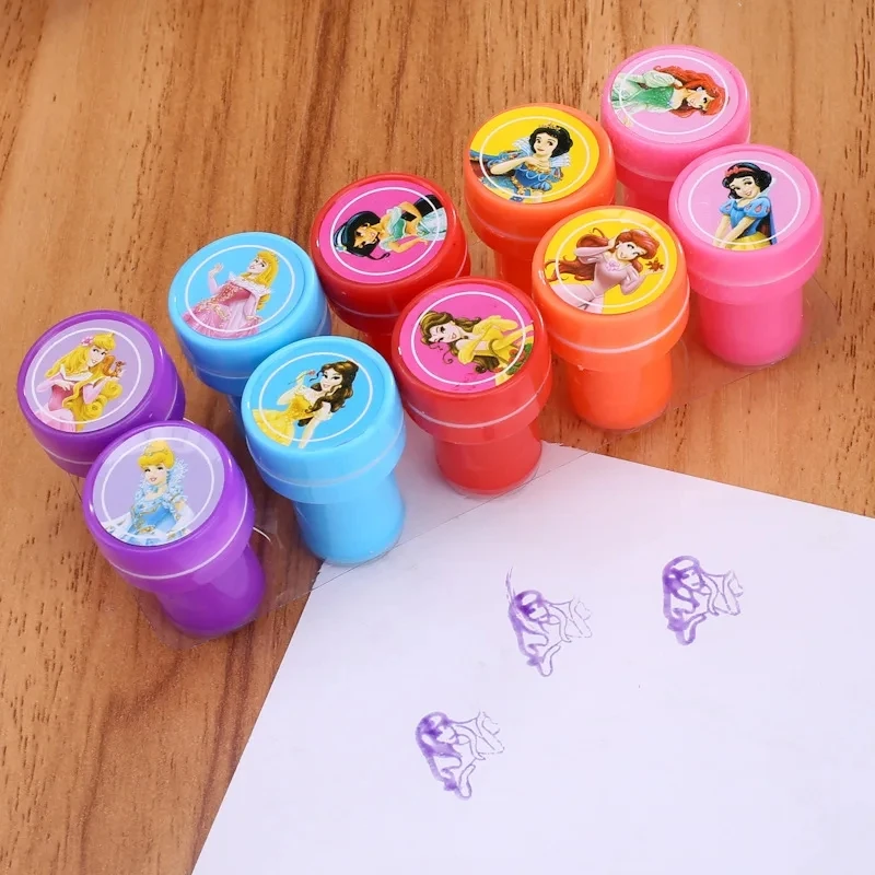 10Pcs Disney Princess Elsa Kids Stamp Party Gift Princess Anna Elsa Spiderman Stamp Girl Return Gift Cute Kids Christmars Gifts