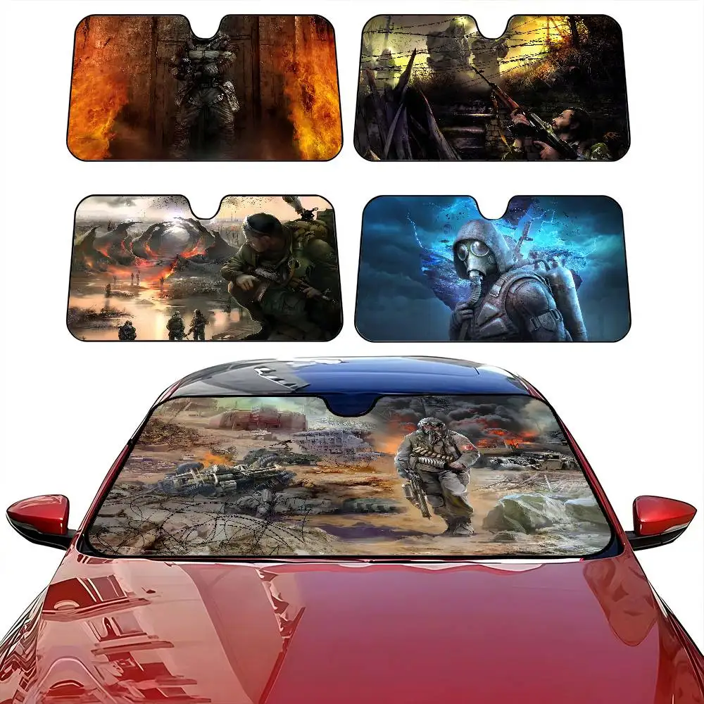 

S-Stalker Front Window Sunshade Black UV Protection Blackout Cloth Windshield Visor Auto Curtain Sunshade Gifts