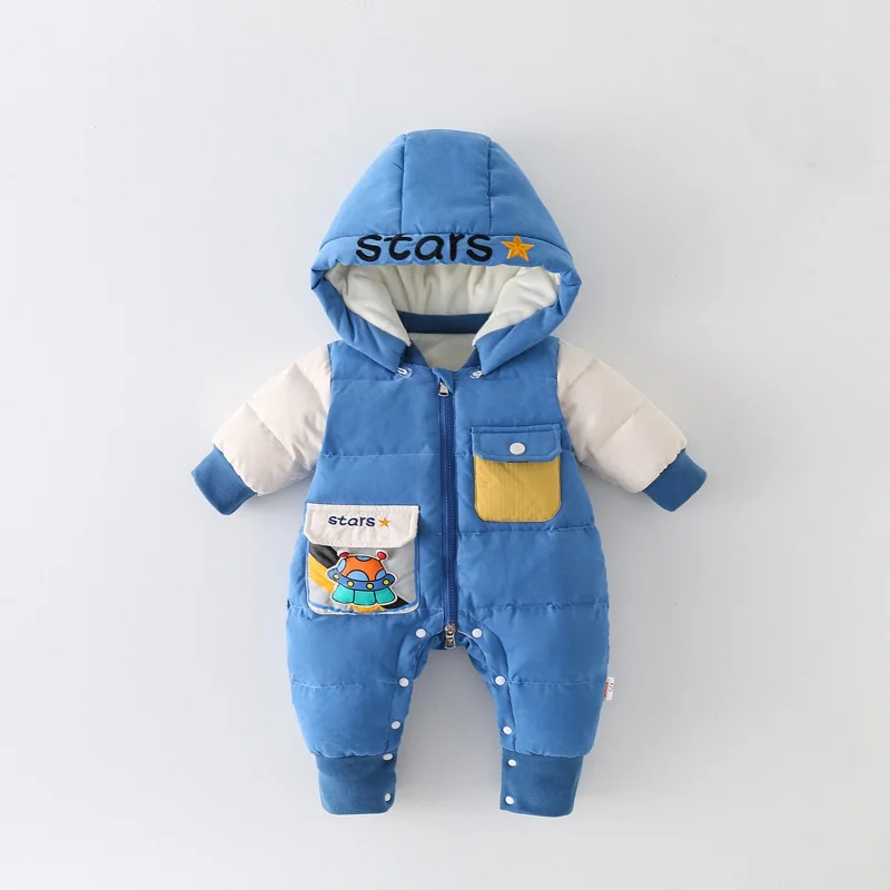 Korean version baby down jacket jumpsuit men baby clothes winter clothes thick and warm jacket winter outerwear winter