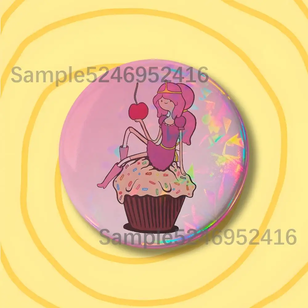 B-Bubblegum-es Pink Princess-es Round Button Pins Badge Creative Brooches Backpack Clothes Decoration Fashion Jewelry Gifts view 4