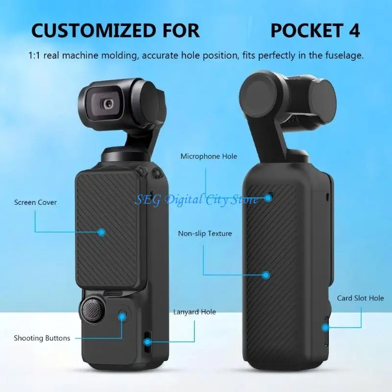 

U75B Silicone Protective Case Cover for Pocket 4 Action Camera Protector Housing Skin