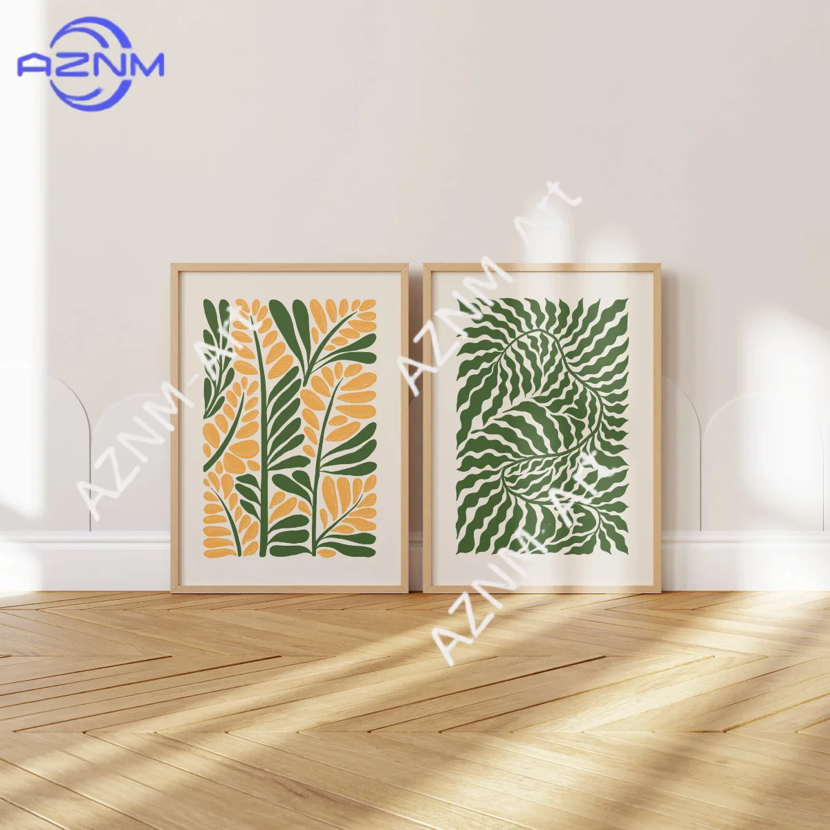 

1/2 шт. абстрактных картин в оливково-зеленых тонах: современный декор для дома, принты для гостиной, набор из 2 штук.