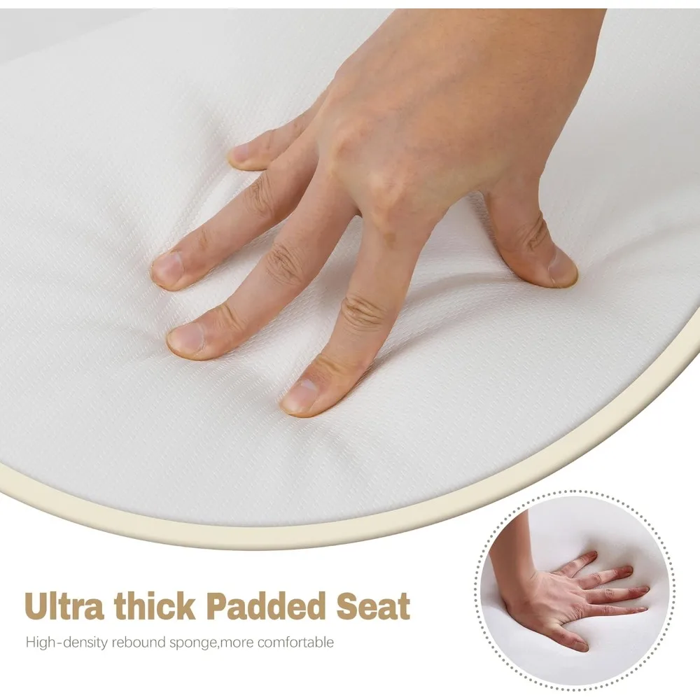 Juego de 4 taburetes de bar blancos con altura de mostrador, estilo moderno de granja, sin respaldo con tapicería de piel sintética