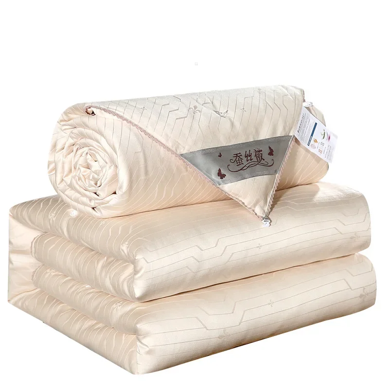 Mulberry Silk Blankets For Beds Summer Winter Soft Quilts Comforters Cotton Jacquard Single Double Twin Queen King Bed Blankets