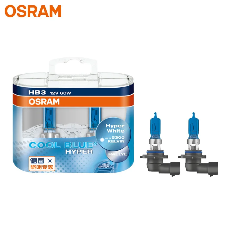 OSRAM HB3 Cool Blue Hyper  White 5300K 9005CBH Halogen Lamp Original Bulb Headlight Car Light 12V 60W (2 Pcs)