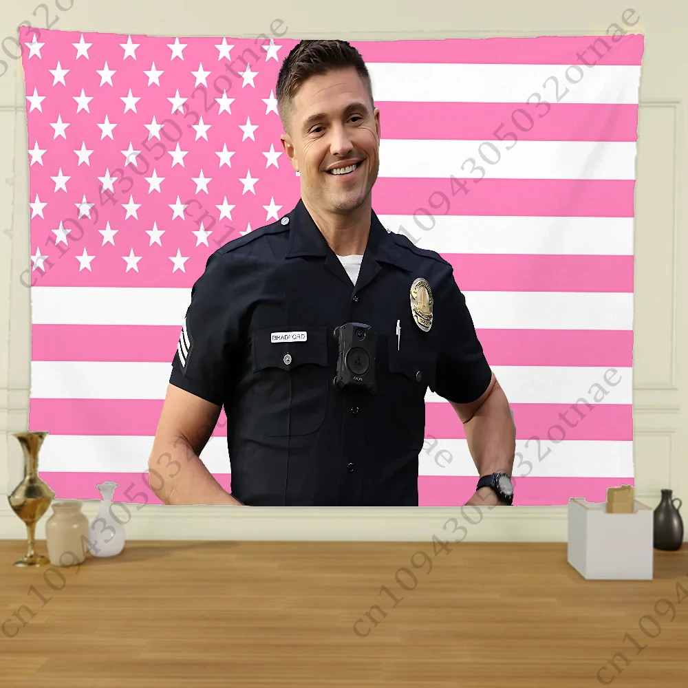 Tim Bradford Rookied America Flag Tapestry Creative Pattern Living Room Wall Art Tapestry Decor Party Outdoor Decorate Banners