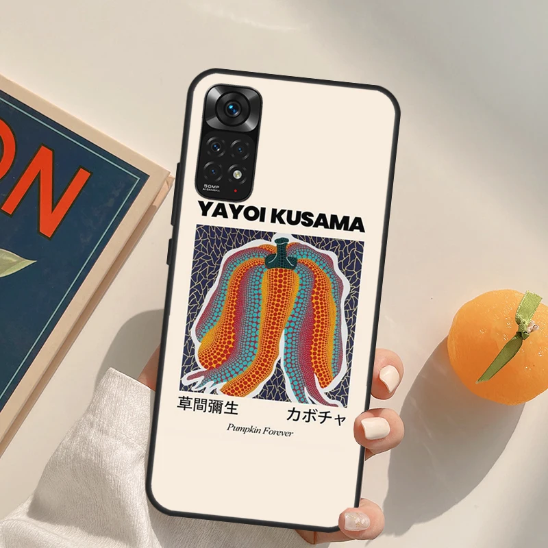 Yayoi Kusama Pumpkin Art Case For Xiaomi Redmi Note 10 11 8 9 12 Pro Redmi Note 12S 11S 10S 9S 9C 10C 10A 12C Coque