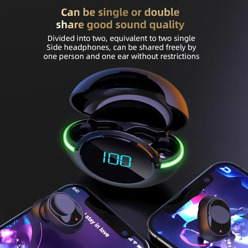 Y80 With Digital Ambient Light TWS Bluetooth 5.1 Bluetooth Earphones Sports And Fashion Wireless Earphones image 5