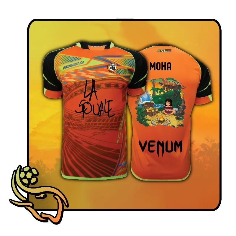 Camiseta Oversized Tropical Y2K com Estampa de Desenho Animado Moha Venum para Futebol, Roupa Masculina e Feminina para Esportes e Moda Urbana