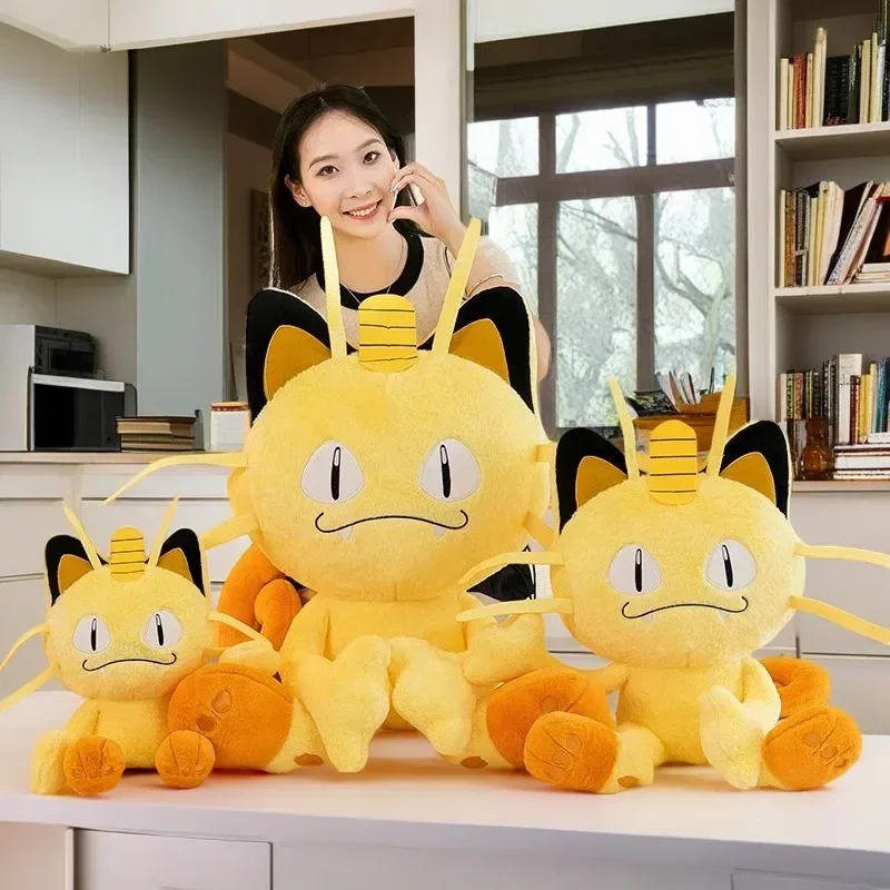 Gorąca nowość! Pluszaki Meowth Pokemon o wysokości 35/70 cm, duże lalki anime, urocze poduszki, gigantyczne pluszaki Pokémon z kreskówek, wypchane prezenty dla dzieci na Boże Narodzenie.
