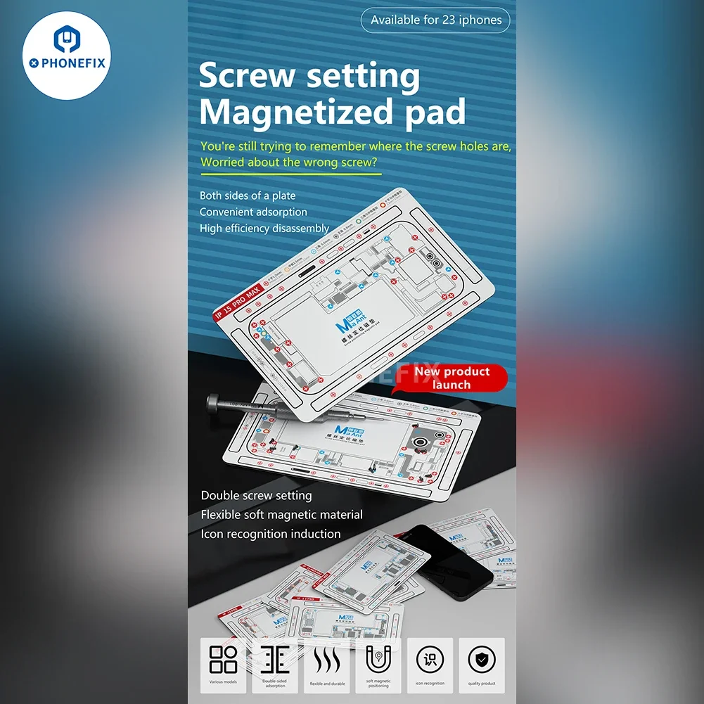 MaAnt Screw Positioning Magnetic Pad for IPhone X-15PM  Screw Holder Guide Chart Pad Disassemble Phone Tablet Watch Open Tools
