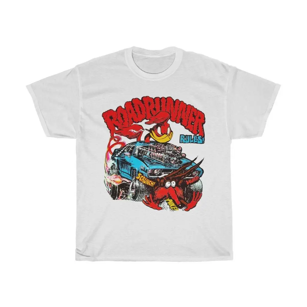 Plymouth Roadrunner Muscle Classic Car Heavy Cotton T Shirt Retro Seventies