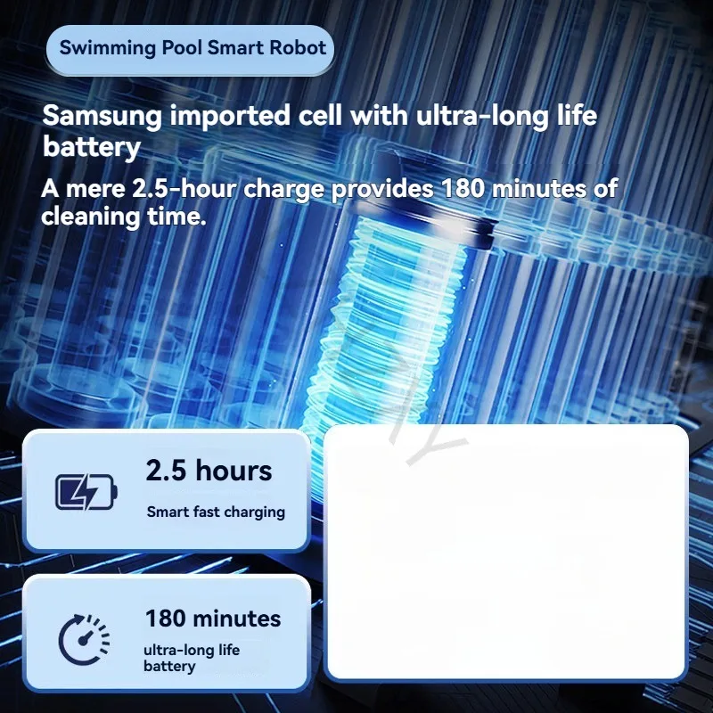 Máquina de Sucção de Esgoto para Piscinas Totalmente Automática, Robô de Limpeza Subaquática, Dispositivo de Limpeza de Tartaruga Aquática Sem Fio de Longo Alcance