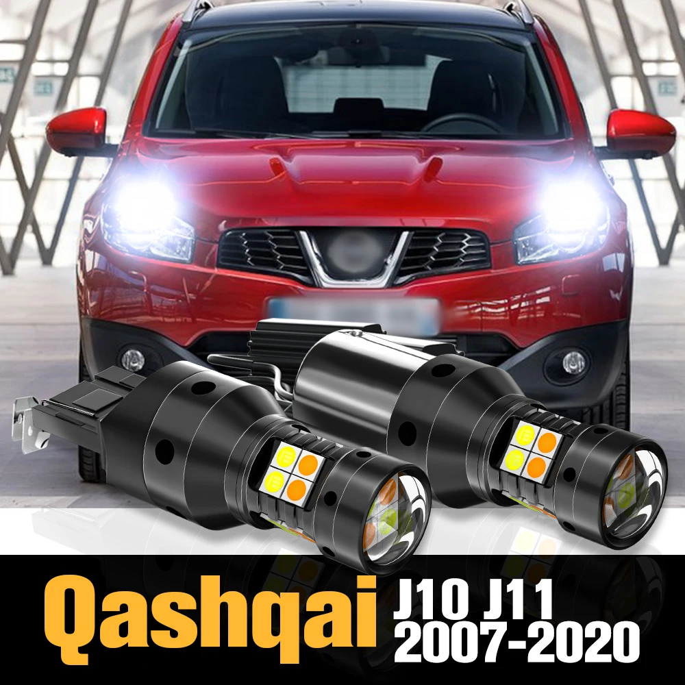 

2pcs Canbus LED Dual Mode Turn Signal+Daytime Running Light DRL Accessories For Nissan Qashqai J10 J11 2003-2020 2012 2013 2014