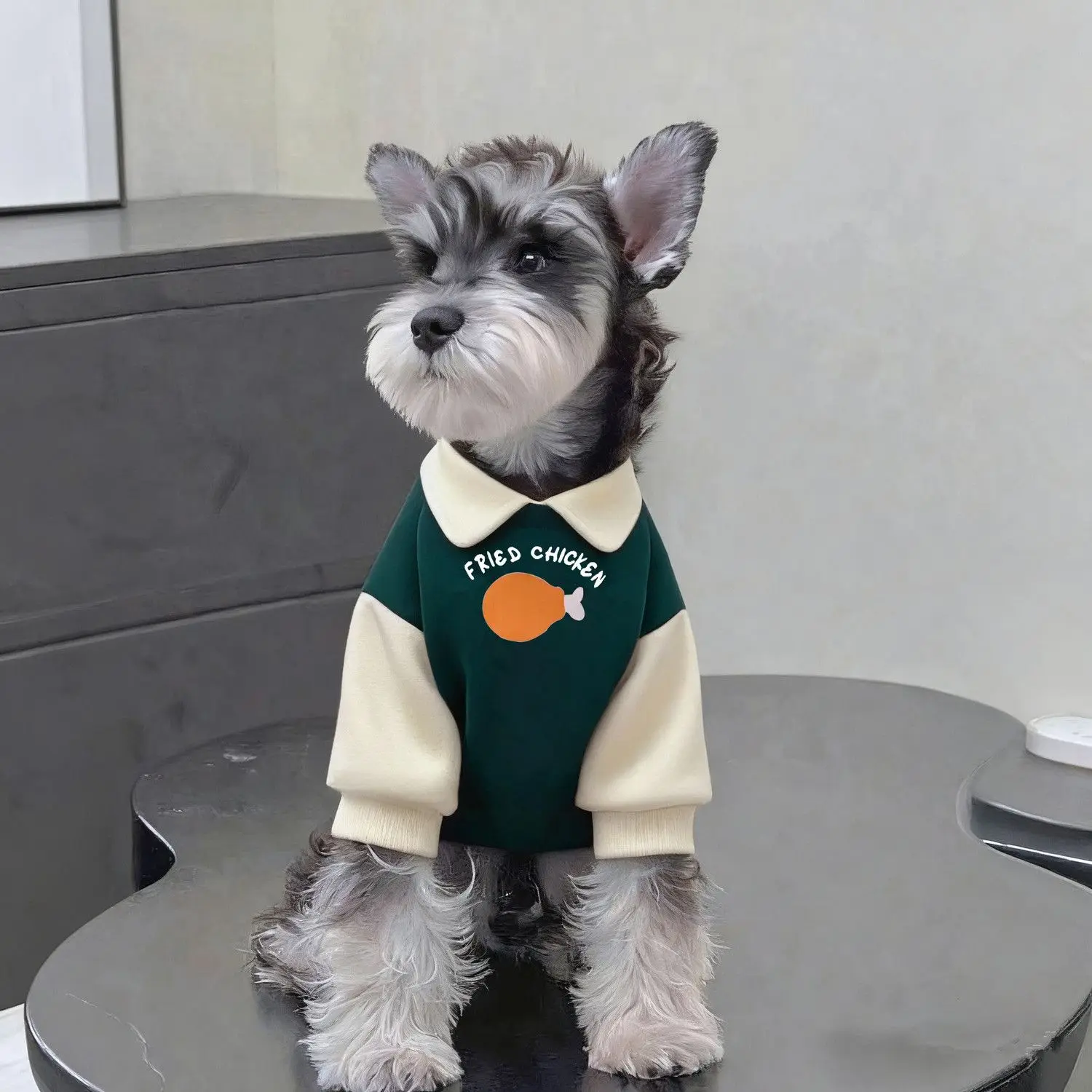 

Korean Internet celebrity cat puppy pet clothes autumn and winter orange cat blue cat shiba inu corgi lapel color matching