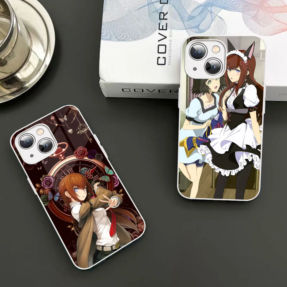 Steins Gate Okabe Anime Phone Case Tempered Glass For Iphone 14 13 12 11 Pro Mini XS MAX 14Plus X XS XR Fundas