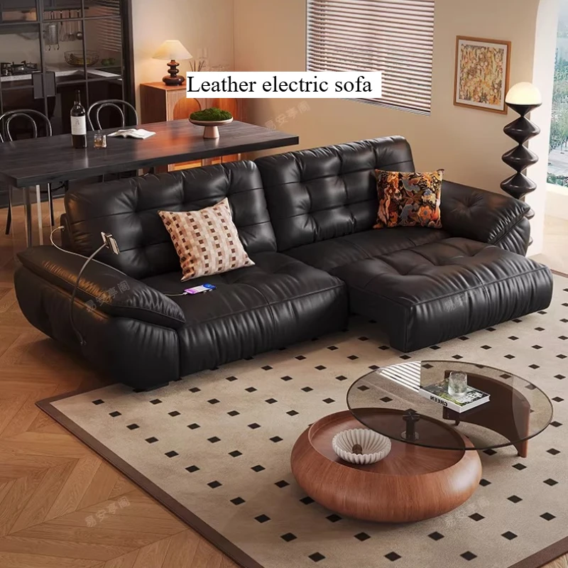 

Nordic Black Electric Sofa Living Room Extendeble Relaxing Chaise Electric Sofa Recliner Luxury Meuble De Salon Home Furniture