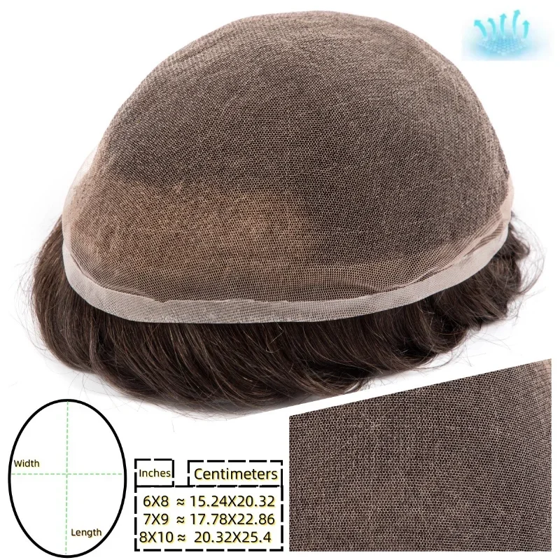 Blond Full Lace Base Male Hair Prosthesis Breathable Toupee Human Hair Wig for Men Capilar Hombre Wig Systems