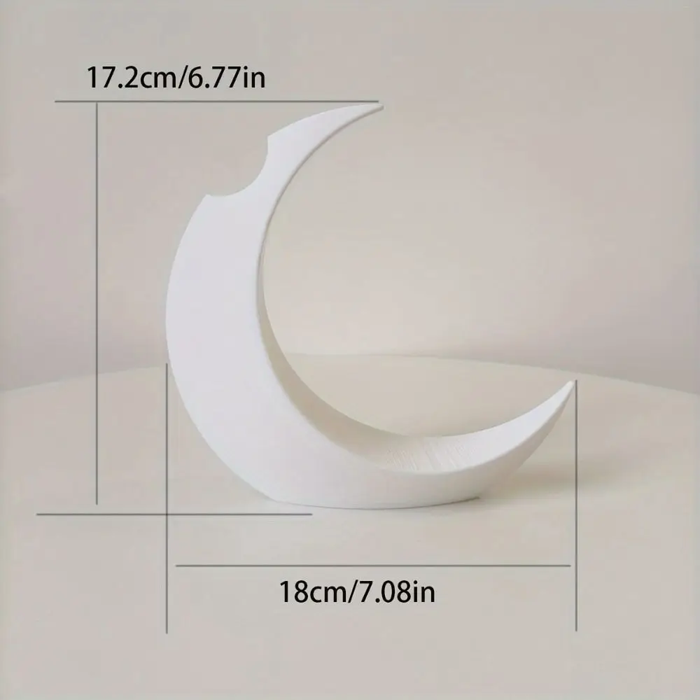 Creative PLA Dried Flowers Vase Black White 3D Printed Artificial Flower Pot Gothic Moon Vase Home Decor - view 6
