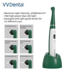 VV Dental Wireless LED Curing Light for Dentistry Efficient Irradiation Curing Resin Wavelength 385-515nm Lamp Head Rotates 360°