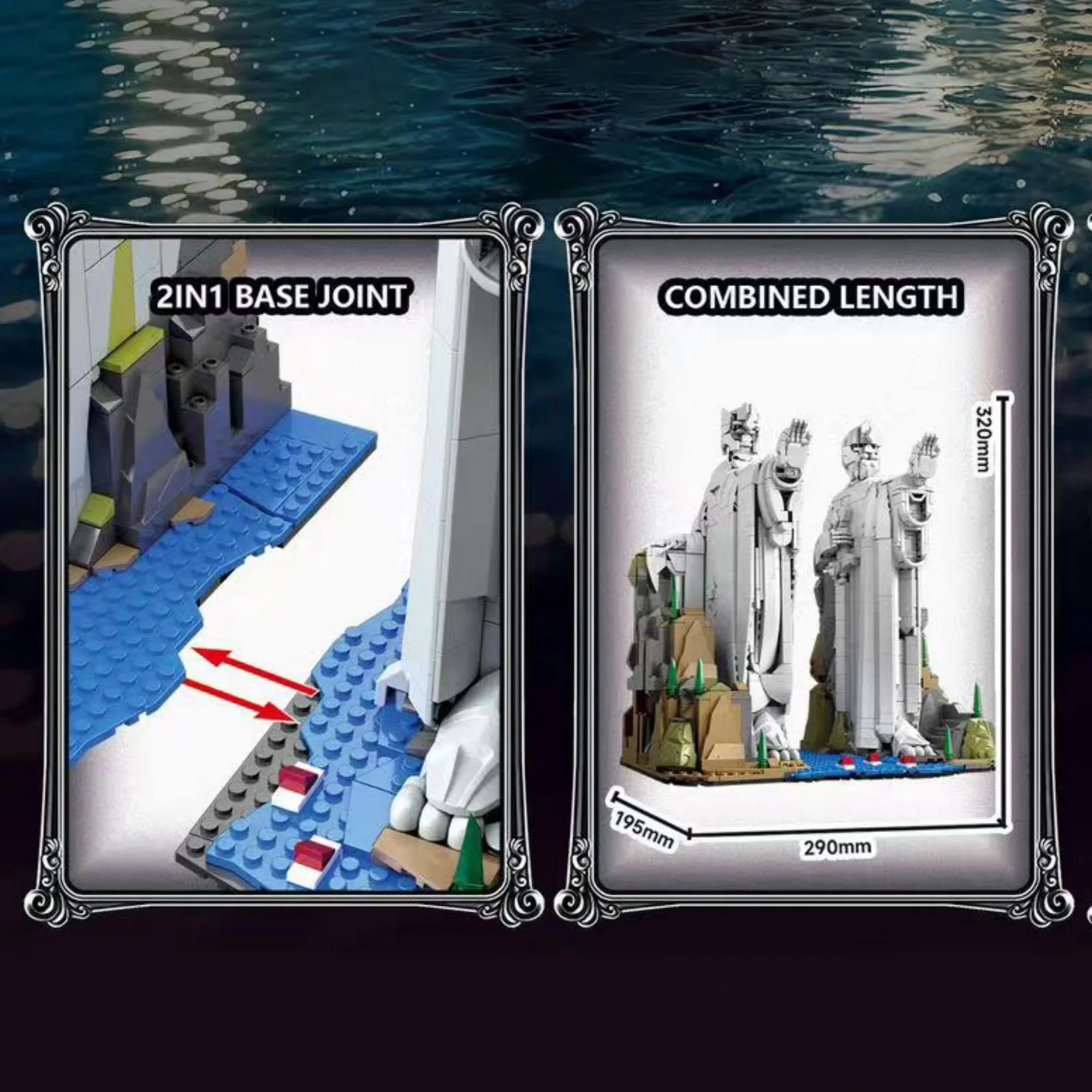 2 In1 Creativity Wizard King Building Blocks Desktop Decoration Lord Rings King Right and Left Book Holder Bricks Toy Adult Gift view 6