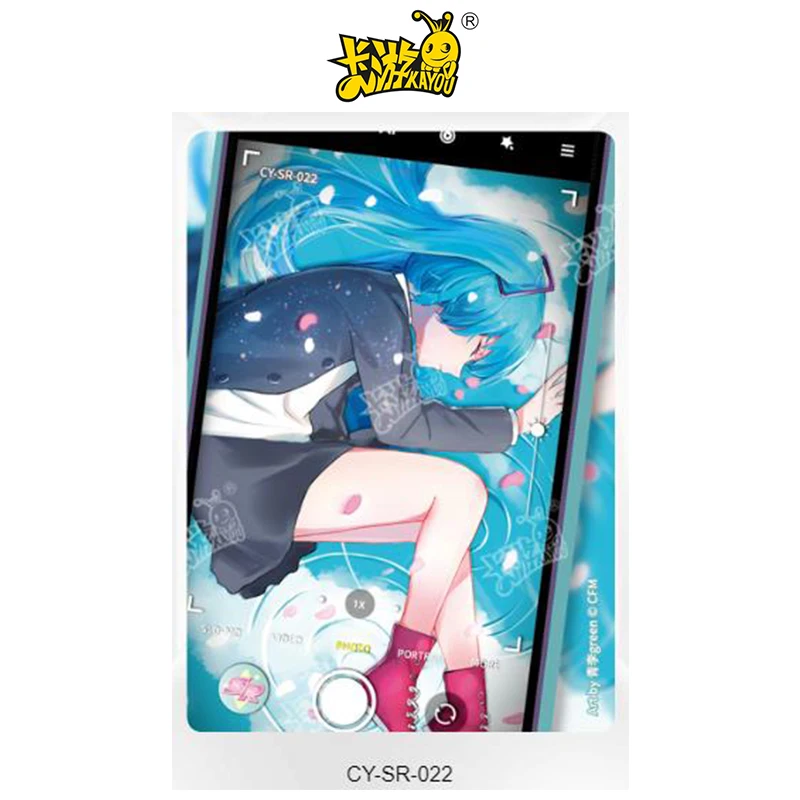 Kayou SR (001-024) series Collection card Anime characters Hatsune Miku Kagamine Rin Bronzing flash card Game toy Christmas gift