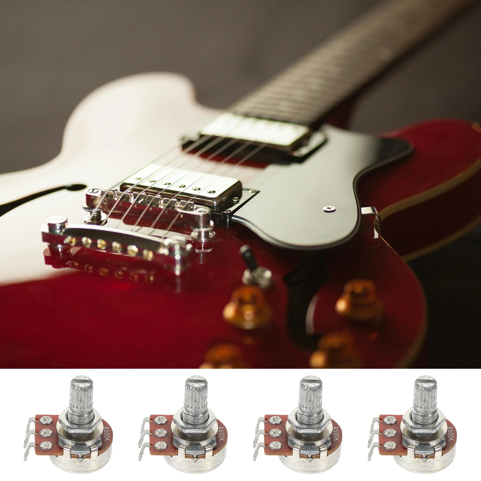 

4pcs Guitar Potentiometer 500K Short Split Shaft Audio Pots Replacement Volume Control Parts Accessories Electric Guitar Repair