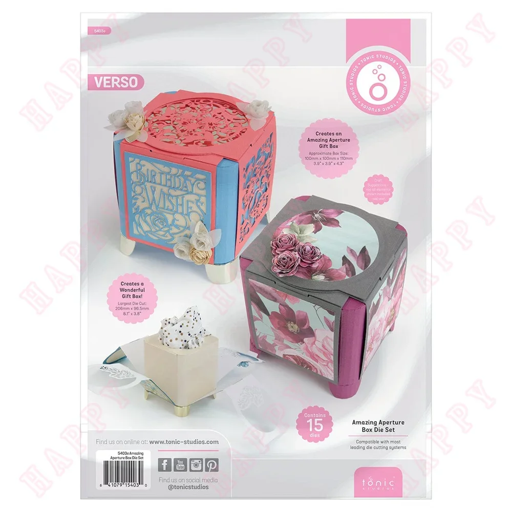 

Amazing Aperture Box Metal Cutting Dies For DIY Scrapbooking Album Embossing Paper Card Embossing Present box birthday ornament