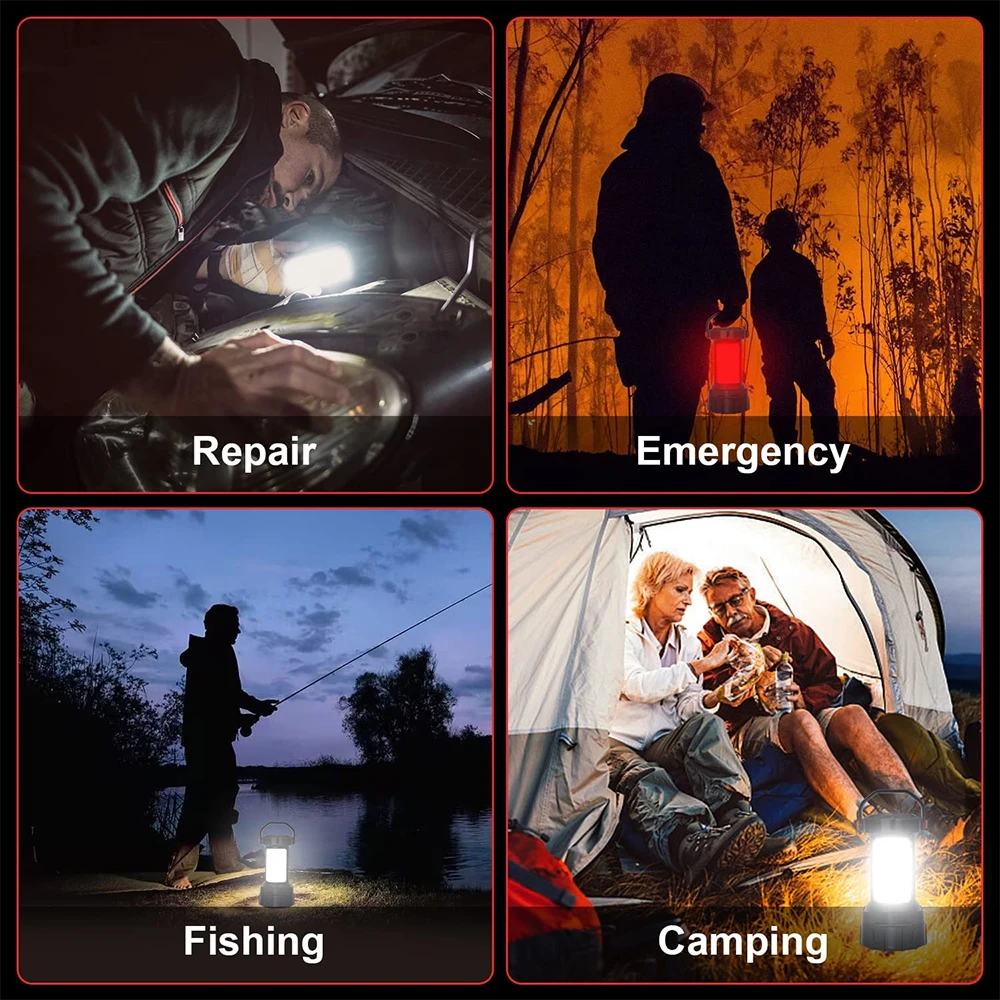 Waterproof 7 Modes Spotlight USB Rechargeable Searchlight Outdoor Emergency Strong Flashlight Camping Lamp Power Bank Function