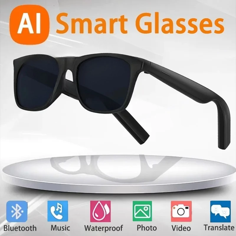 AI Smart Glasses Remote Control Touch Photo Camera Recording Translator Voice Assistant Music Wireless Bluetooth Sunglasses