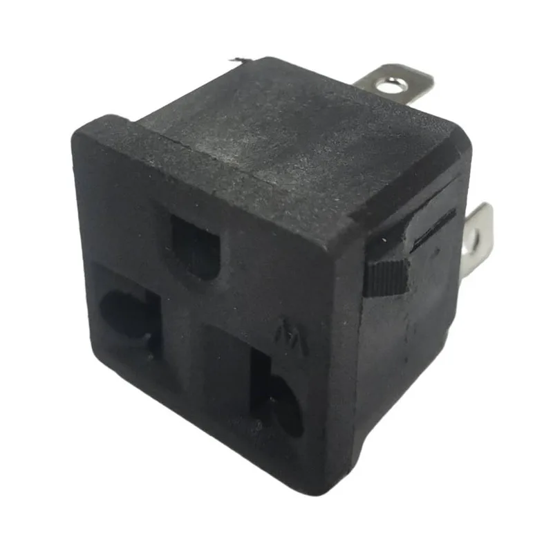 Черная розетка для монтажа на панели США, промышленная розетка, встроенная розетка для панели, розетка переменного тока 10 А, 250 В