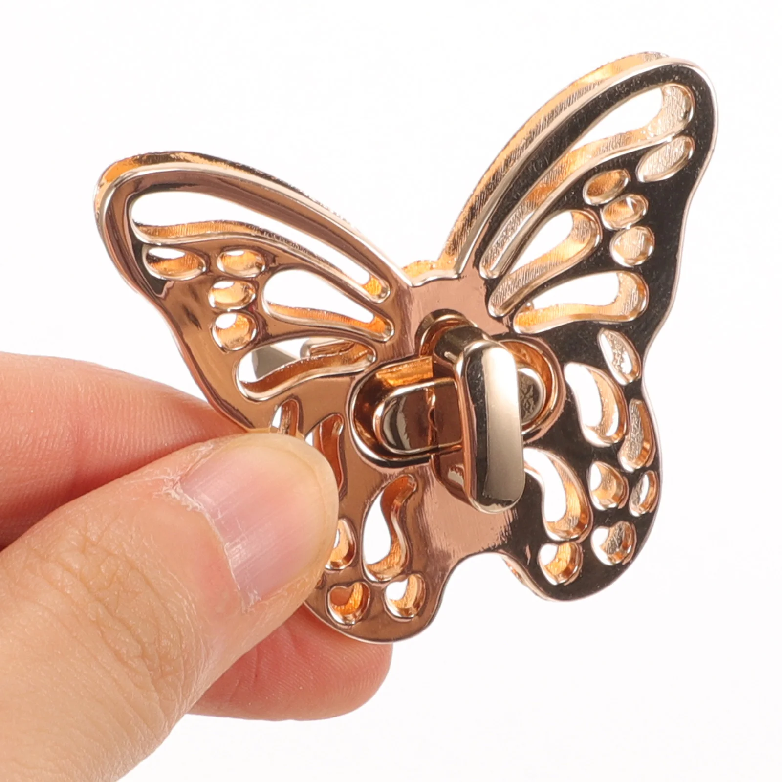 

4Pcs Metal Butterfly Bag Locks Sturdy Buckle Lock for Purse Handbag Clutch DIY Replacement Small Decorative Closure Accessories