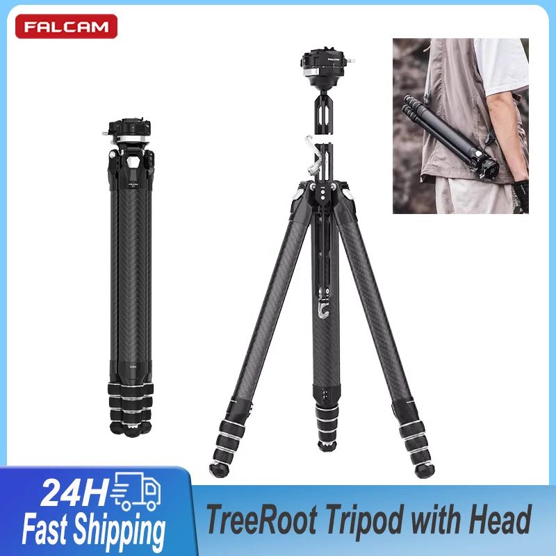 

FALCAM TreeRoot Professional Video Camera Tripod With Head Outdoor Photography Travel Tripod For Canon Nikon Sony DSLR Cameras