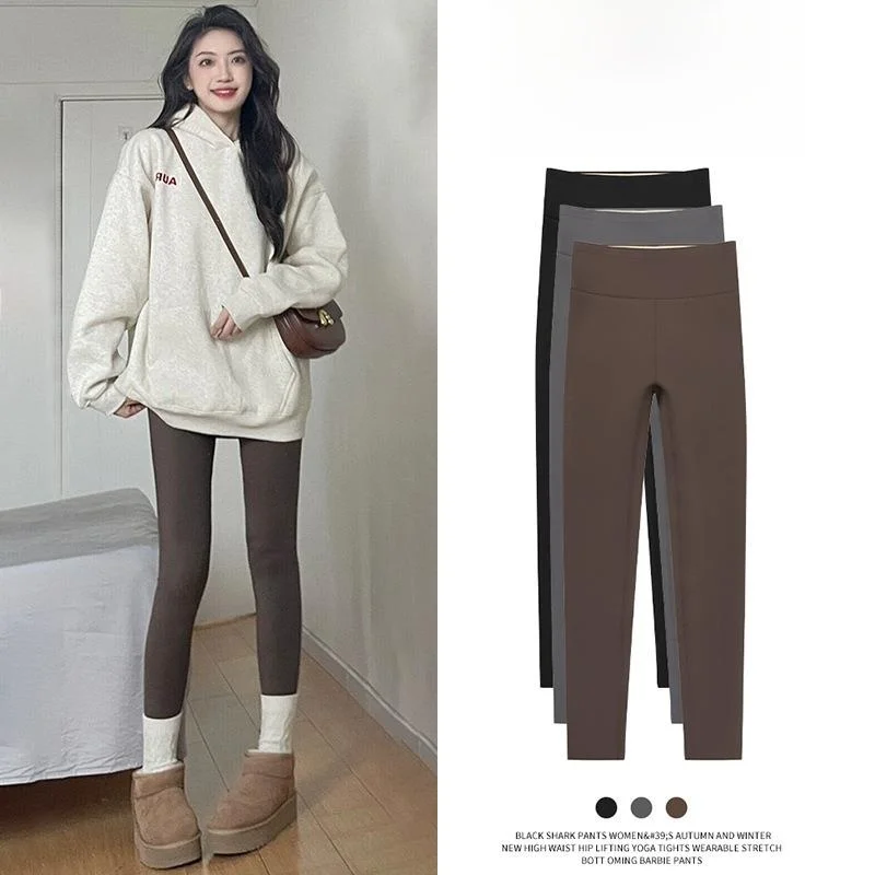 

Женские утепленные леггинсы с высокой талией для йоги и фитнеса, на флисовой подкладке, на весну, осень, лето, зиму