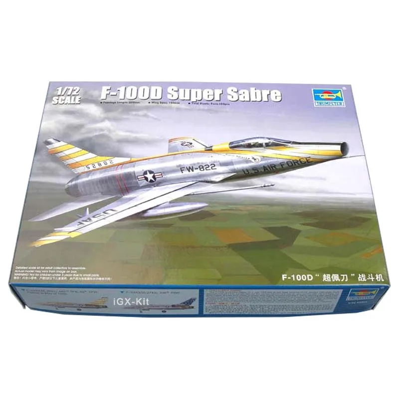 

Trumpeter 01649 1/72 USAF F100 F-100D Super Sabre Fighter Aircraft Military Craft Plastic Assembly Model Toy Gift Building Kit