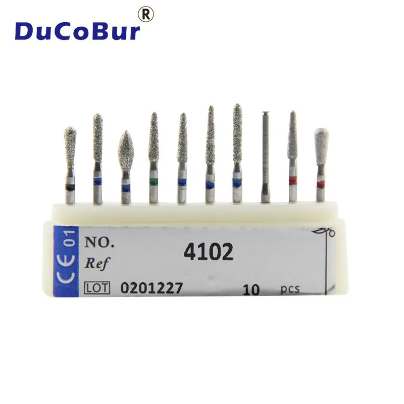 

10pcs/Set Dental Diamond Bur Drill Bits Crown & Bridge Preparation for Posterior Polishing Kit Dentistry Accessories Tools