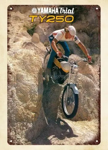 home goods decor 1974 Classic Trials  motorcycle TY250 metal tin sign sign