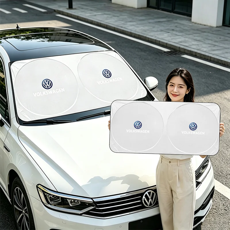 폭스바겐 GTI 폴로 골프 MK7 파사트 B6 티구안 아테온 타이고 ID.4 캐디 제타 CC용 차량 앞유리 차양막 자외선 차단 쉴드