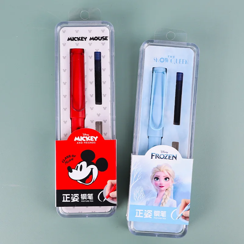 Disney Fountain Pen Set Elsa Mickey Lotso Replaceable Calligraphy Multifunction Pens Writing Stationery Office School Supplies