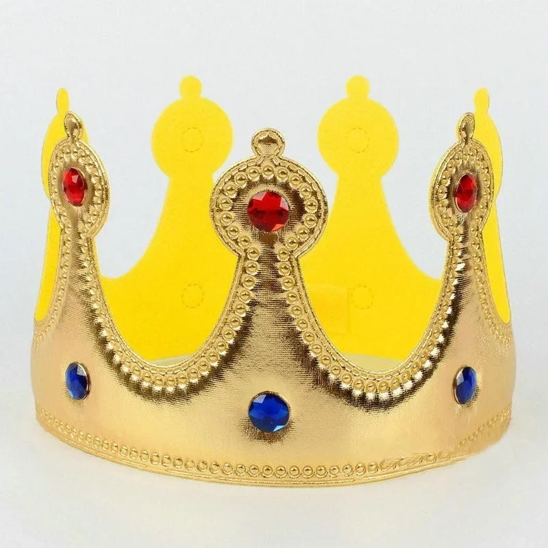 Halloween Royal King Queen GOLD CROWN Kids Scepter Props Cosplay Fancy Dress Hats Toy Birthday Headwear Party  Wedding Festival