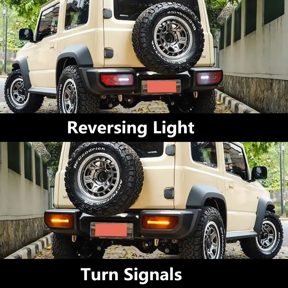 سيارة الضوء الخلفي لمبة خلفية وقوف السيارات الفرامل ضوء تدفق بدوره إشارة صالح ل 2019 2020 2021 سوزوكي جيمي LED عاكس الذيل مصباح #6