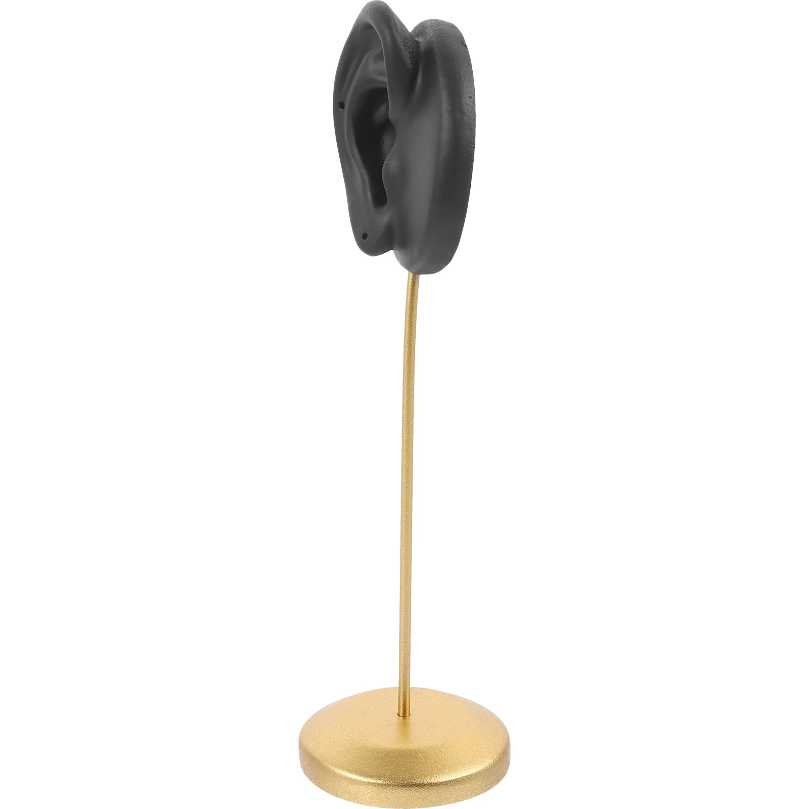 

Earrings Display Stand 2 Holes Metal Base Right Ear Black Resin Jewelry Holder Organizers Retail Shop