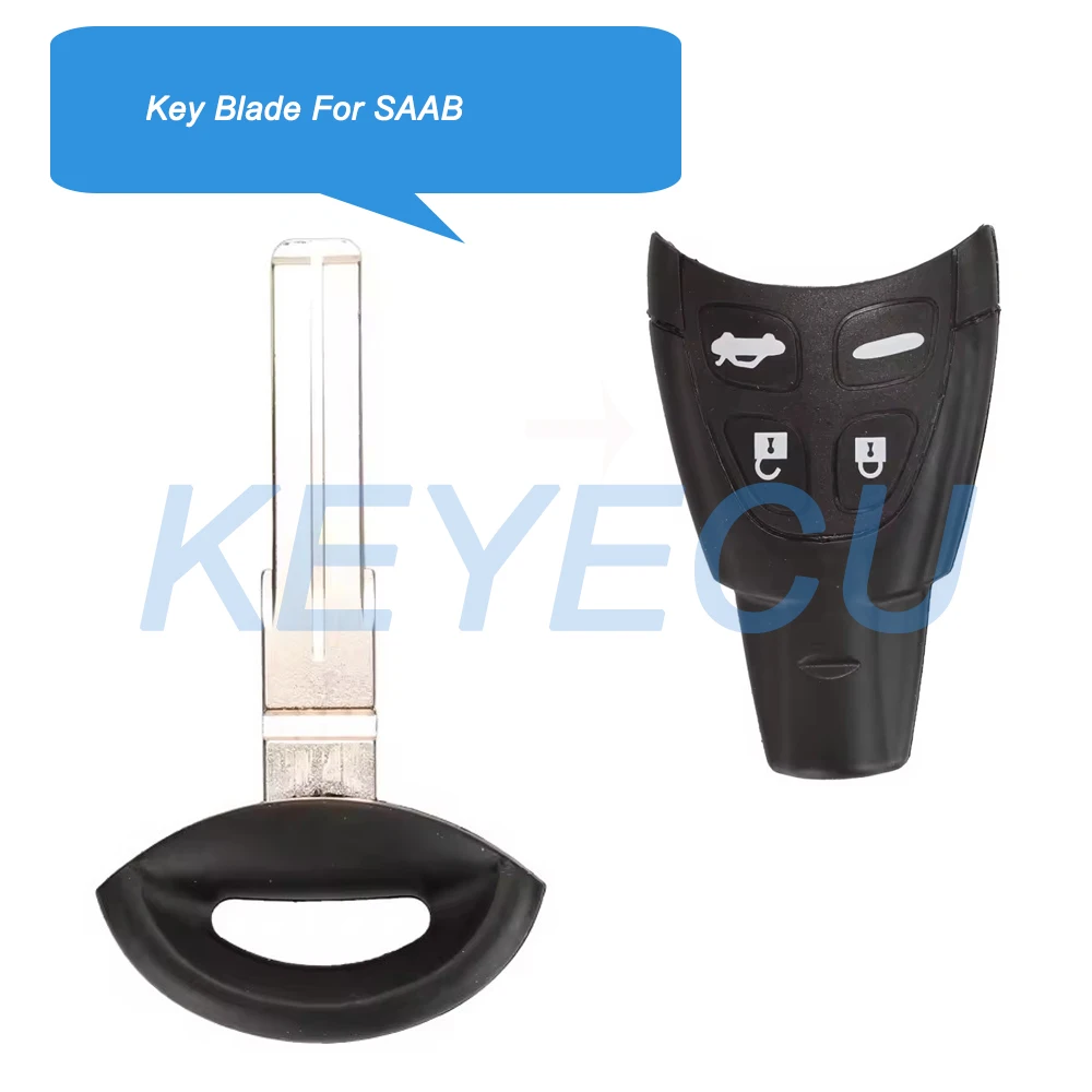 

Remote Car Key Blank WT47T Blade Replacement 4 Buttons for Saab 9-3 Sport Sedan Convertible Sport Combi Wagon 2003-2007