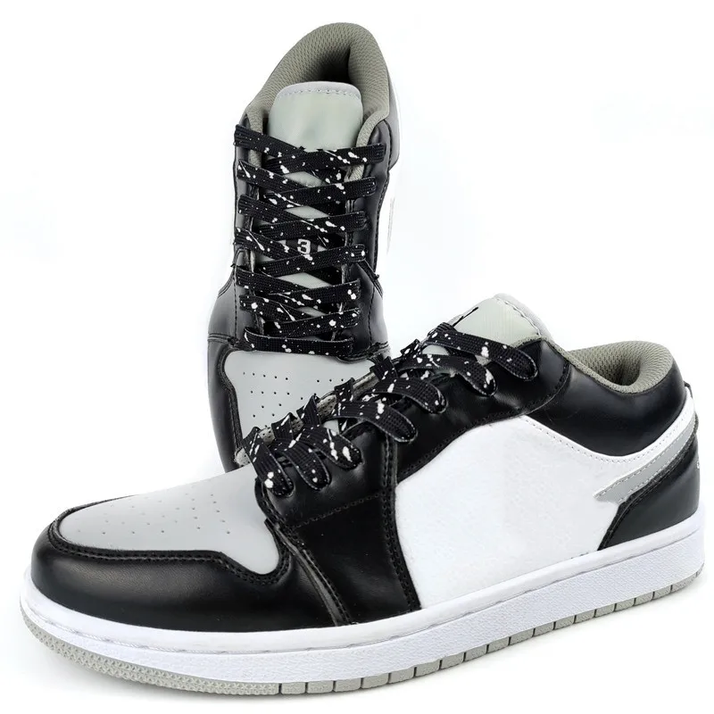 Schuhbänder mit Tintenspritzer-Motiv für Sneaker, flache, goldfarbene, farbenfrohe, handbemalte Basketball-Schnürsenkel – Detail 13