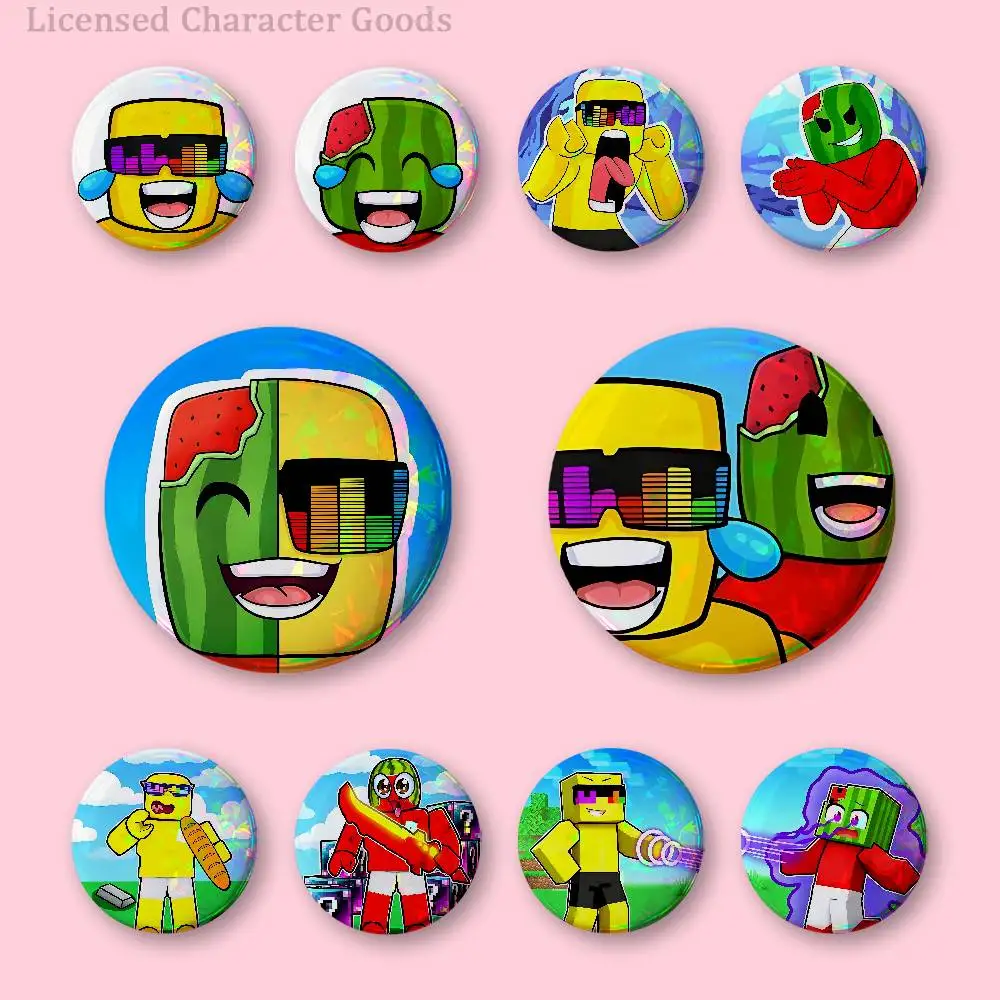 S-Sunny and M-Melon Custom Badges 75mm 44mm 25mm 32mm 58mm Hat Backpack Accessories Toys Collect Gifts Large