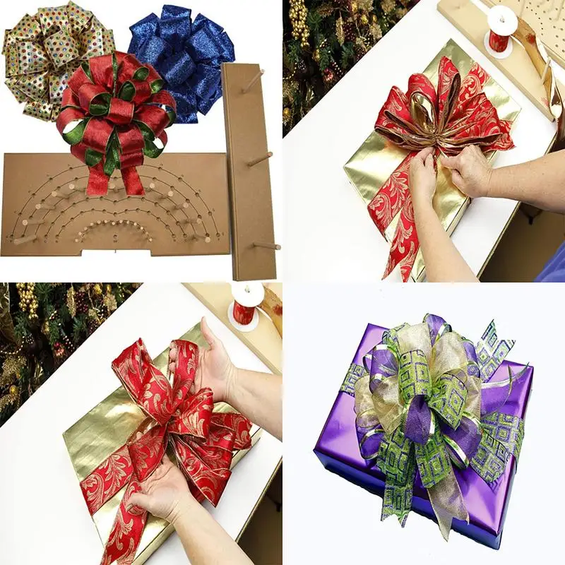 Outil de fabrication d'arc en bois, kit de fabricant de ruban en bois, kit de fabricant d'arc réglable pour créer des nœuds cadeaux, corsage de poignet