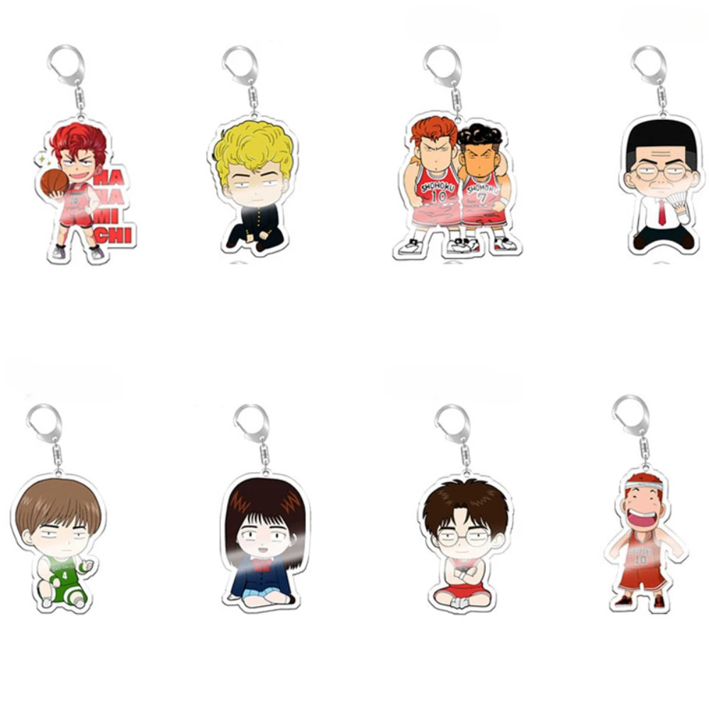 Japanese Anime Acrylic Keychain Figures Sakuragi Hanamichi Rukawa Kaede Akagi Takenori Mitsui Hisashi Pendant Keyring Fans Gift