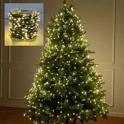 5–30 m LED-Lichterkette, Lichterkette, warmweiße Girlande für Weihnachten, Licht, Baum, Hochzeit, Party, Garten, Dekoration im Freien