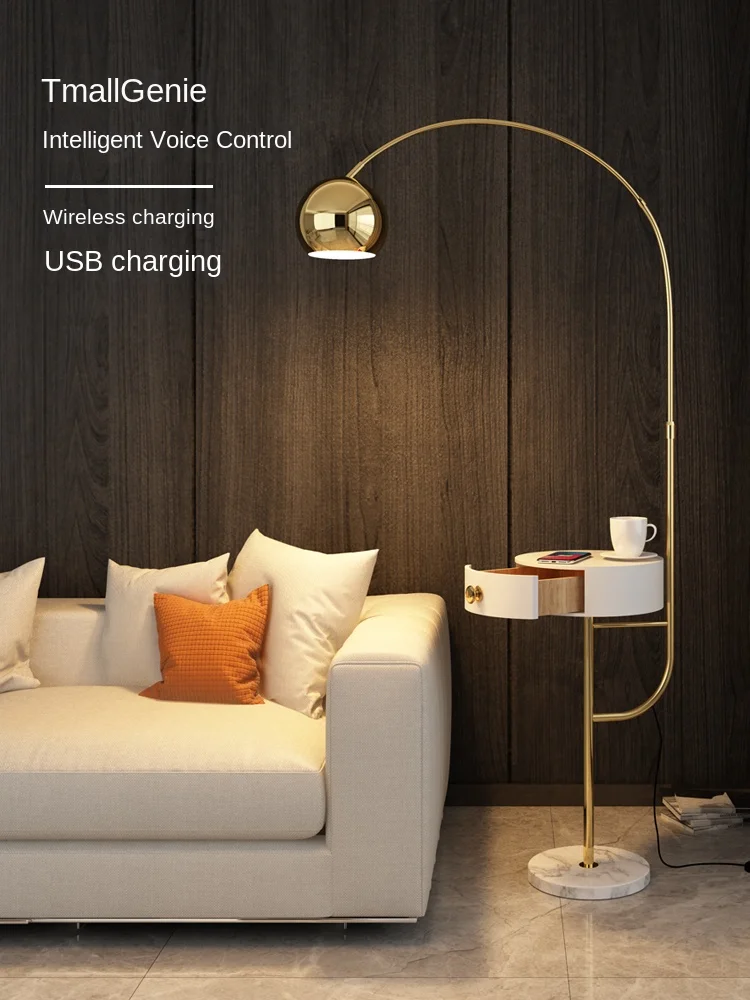 ZC Fishing Floor Lamp Living Room Creative Retractable Study and Bedroom Bedside Coffee Table Vertical Table Lamp