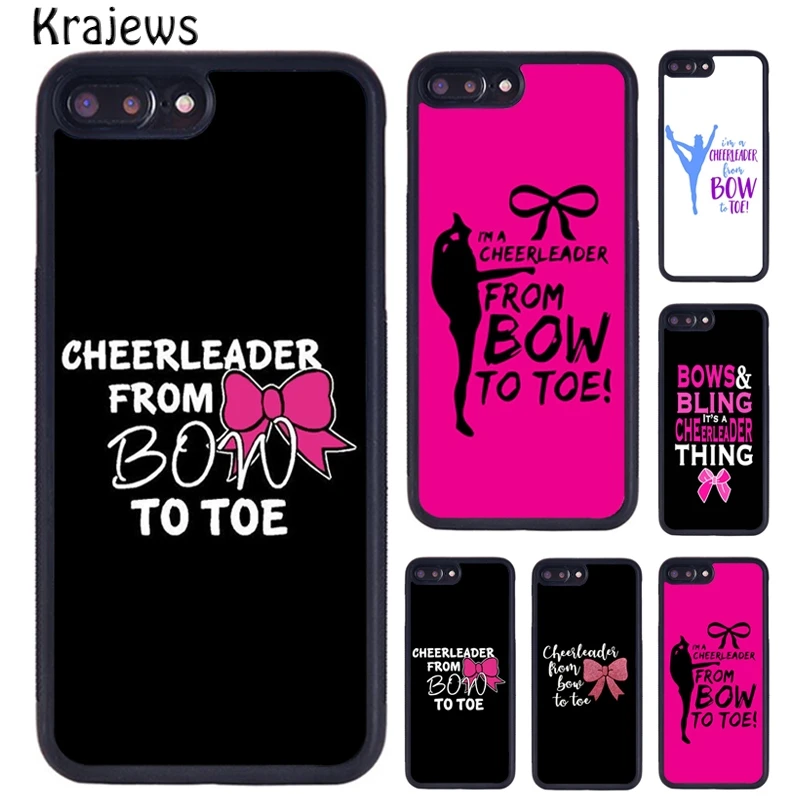 Krajews Cheers Cheerleader Bow To Toe TPU Phone Case For iPhone 16 15 14 Plus 11 12 mini 13 Pro XR XS Max cover coque